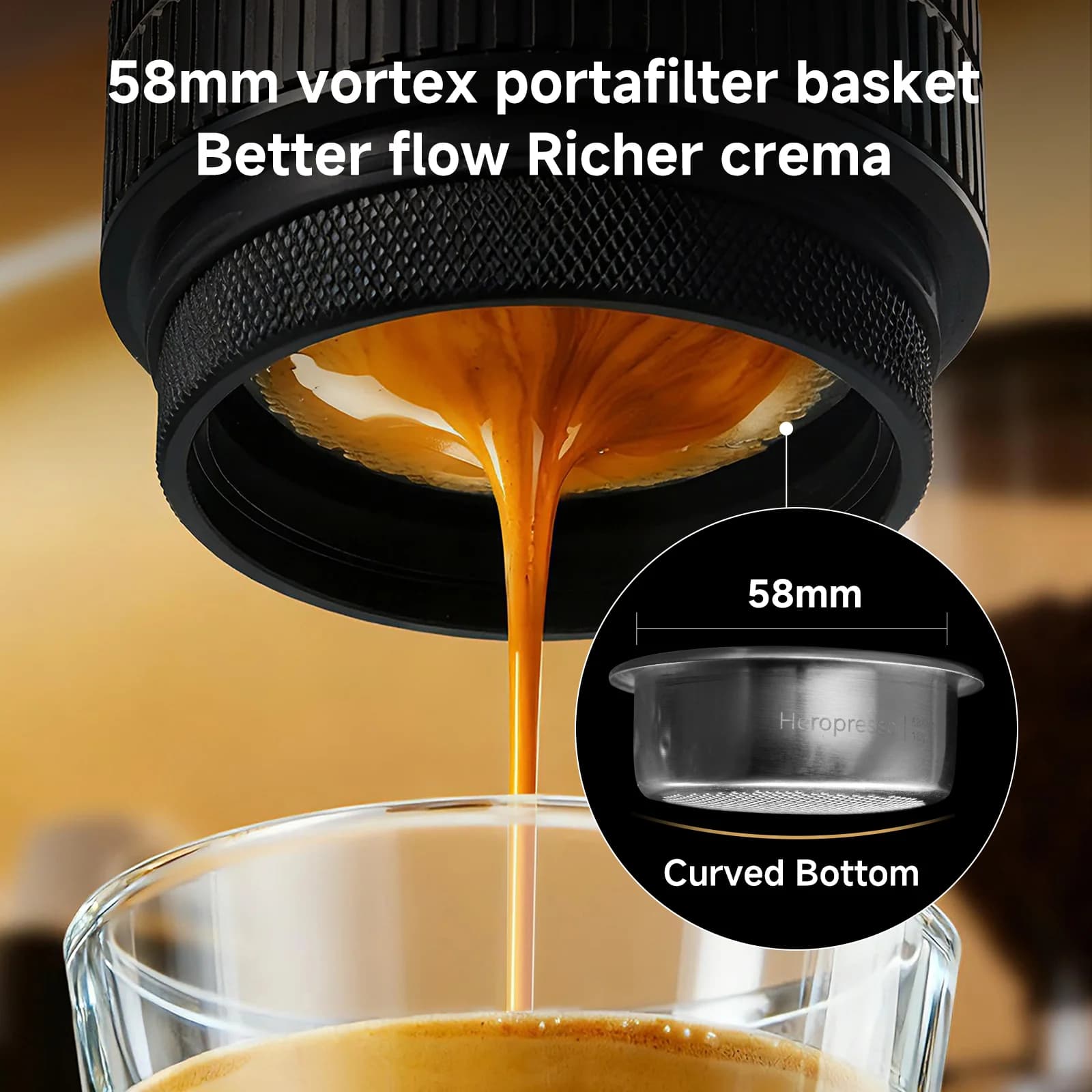 Kannettava espressokone 20-Bar 58mm