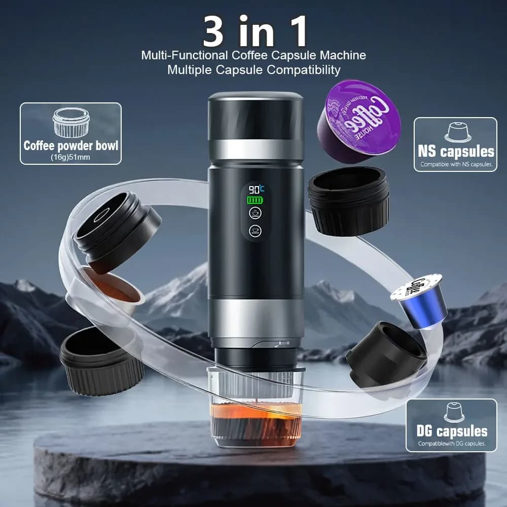 Kannettava espressokahvikone 3-in-1