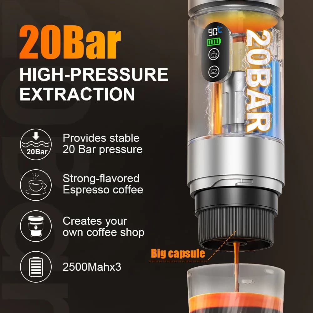 Kannettava espressokahvikone 3-in-1